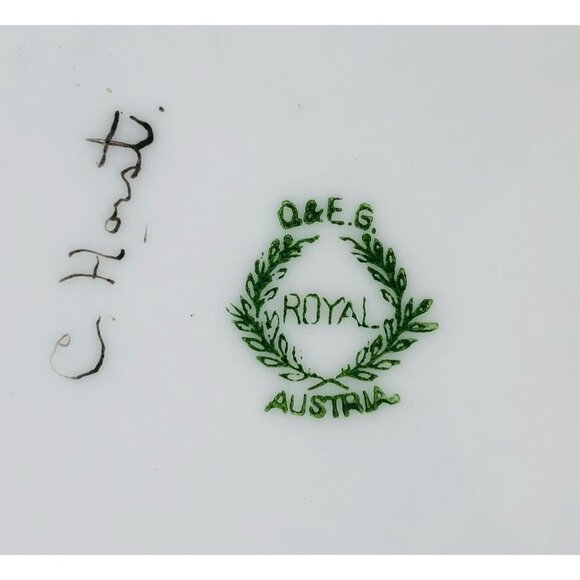 Vintage O E G Royal Austria Creamer Sugar Bowl Set Floral Design Gold Trim - Picture 10 of 10